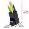 Oceanstar KS1217 6-Piece Non-Stick Coating knife set with Block - Elegant Black - Dimensions - Oceanstar KS1217 6-Piece Non-Stick Coating knife set with Block - Elegant Black - Dimensions