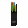 Oceanstar KS1217 6-Piece Non-Stick Coating knife set with Block - Elegant Black - Front - Oceanstar KS1217 6-Piece Non-Stick Coating knife set with Block - Elegant Black - Front