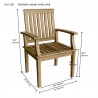 Anderson Teak Bahama Brianna 5-Pieces Dining Set Chair dimension