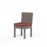 Coronado Armless Dining Chair in Canvas Henna w/ Self Welt - Front Side Angle