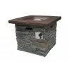 Crawford and Burke Kiska Brick Outdoor Square Gas Fire Pit, Front Angle - Crawford and Burke Kiska Brick Outdoor Square Gas Fire Pit, Front Angle