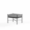 Provence Ottoman in Canvas Granite w/ Self Welt - Front Side Angle - Provence Ottoman in Canvas Granite w/ Self Welt - Front Side Angle