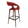 Bellini Italian Home Shape Barstool - Red - Front Side Angle