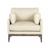 Sunpan Mackenzie Armchair - Astoria Cream Leather - Front Angle