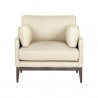 Sunpan Mackenzie Armchair - Astoria Cream Leather - Front Angle