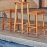 Vifah Olina Honey Eucalyptus Wooden Outdoor Dining Stool (2pcs), Lifestyle