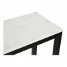 Moe's Home Collection Parson Console Table - White Marble - Edge Side Angle - Moe's Home Collection Parson Console Table - White Marble - Edge Side Angle