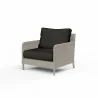 Manhattan Club Chair in Spectrum Carbon w/ Self Welt - Front Side Angle - Manhattan Club Chair in Spectrum Carbon w/ Self Welt - Front Side Angle