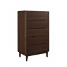 Greenington Currant Five Drawer High Chest Oiled Walnut - Front Side Angle