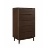 Greenington Currant Five Drawer High Chest Oiled Walnut - Front Side Angle - Greenington Currant Five Drawer High Chest Oiled Walnut - Front Side Angle
