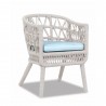 Dana Rope Dining Chair in Canvas Skyline w/ Self Welt - Front Side Angle