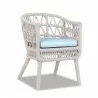 Dana Rope Dining Chair in Canvas Skyline w/ Self Welt - Front Side Angle - Dana Rope Dining Chair in Canvas Skyline w/ Self Welt - Front Side Angle