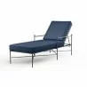 Provence Chaise Lounge in Spectrum Indigo w/ Self Welt - Front Side Angle - Provence Chaise Lounge in Spectrum Indigo w/ Self Welt - Front Side Angle