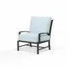 La Jolla Club Chair in Canvas Skyline w/ Self Welt - Front Side Angle - La Jolla Club Chair in Canvas Skyline w/ Self Welt - Front Side Angle