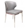 Bellini Modern Living Eton Dining Chair in Dark Grey, White, Front Angle 2