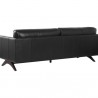 Sunpan Rogers Sofa Cortina Black Leather - Back Side Angle