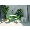  Chloe Garden Table White Stand - Lifestyle Garden View -  Chloe Garden Table White Stand - Lifestyle Garden View