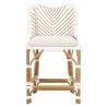 Laguna Counter Stool in White Synthetic Peel White Speckle - Front - Laguna Counter Stool in White Synthetic Peel White Speckle - Front