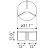 Lancaster Coffee Table Natural - Dimensions