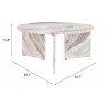 Lancaster Coffee Table Natural - Table Dimensions