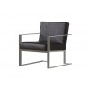 Motivo Arm Chair Antique Black Leather with Brushed Stainless Steel