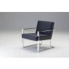 Motivo Arm Chair Black Leather with Brushed Stainless Steel