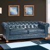 Armen Living Winston Antique Blue Bonded Leather Loveseat