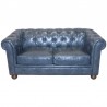 Armen Living Winston Antique Blue Bonded Leather Loveseat 01