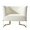 Armen Living Elite Contemporary Accent Chair In White and Gold Finish - Front
