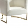 Armen Living Elite Contemporary Accent Chair In White and Gold Finish - Leg Close-Up