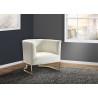 Armen Living Elite Contemporary Accent Chair In White and Gold Finish - Lifestyle