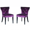Armen Living Elise Side Chair in Purple Velvet - Set of 2