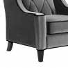 Armen Living Barrister Chair In Gray Velvet with Black Piping 3