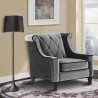 Armen Living Barrister Chair In Gray Velvet with Black Piping 1