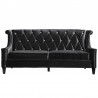 Armen Living Barrister Sofa In Black Velvet With Crystal Buttons Front