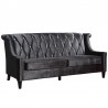 Armen Living Barrister Sofa In Black Velvet With Crystal Buttons Side Angle