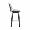 Armen Living Arabela 26" Gray Faux Leather and Black Wood Swivel Bar Stool Side - Armen Living Arabela 26" Gray Faux Leather and Black Wood Swivel Bar Stool Side