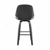 Armen Living Arabela 26" Gray Faux Leather and Black Wood Swivel Bar Stool Back - Armen Living Arabela 26" Gray Faux Leather and Black Wood Swivel Bar Stool Back