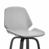 Armen Living Arabela 26" Gray Faux Leather and Black Wood Swivel Bar Stool Front Angle - Armen Living Arabela 26" Gray Faux Leather and Black Wood Swivel Bar Stool Front Angle
