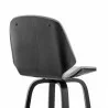 Armen Living Arabela 26" Gray Faux Leather and Black Wood Swivel Bar Stool Back Angle - Armen Living Arabela 26" Gray Faux Leather and Black Wood Swivel Bar Stool Back Angle