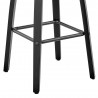Armen Living Arabela 26" Gray Faux Leather and Black Wood Swivel Bar Stool Legs