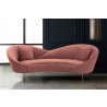 Armen Living Anabella Blush Fabric Upholstered Sofa with Brushed Gold Legs
