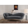 Armen Living Anabella Gray Fabric Upholstered Sofa with Brushed Gold Legs