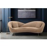 Armen Living Anabella Natural Fabric Upholstered Sofa with Brushed Gold Legs