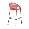Acapulco 26" Indoor Outdoor Steel Bar Stool with Brick Red Rope 02