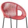 Acapulco 26" Indoor Outdoor Steel Bar Stool with Brick Red Rope 04