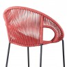 Acapulco 26" Indoor Outdoor Steel Bar Stool with Brick Red Rope 05