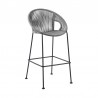 Acapulco 26" Indoor Outdoor Steel Bar Stool with Grey Rope 01