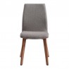 Armen Living Archie Mid-Century Dining Chair in Walnut Finish and Gray Fabric - Front