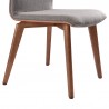 Armen Living Archie Mid-Century Dining Chair in Walnut Finish and Gray Fabric - Bottom